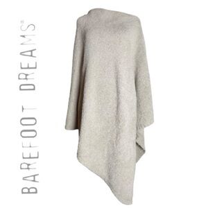 Barefoot Dreams CozyChic Boat Neck Poncho. Light Tan. Plus One Size.